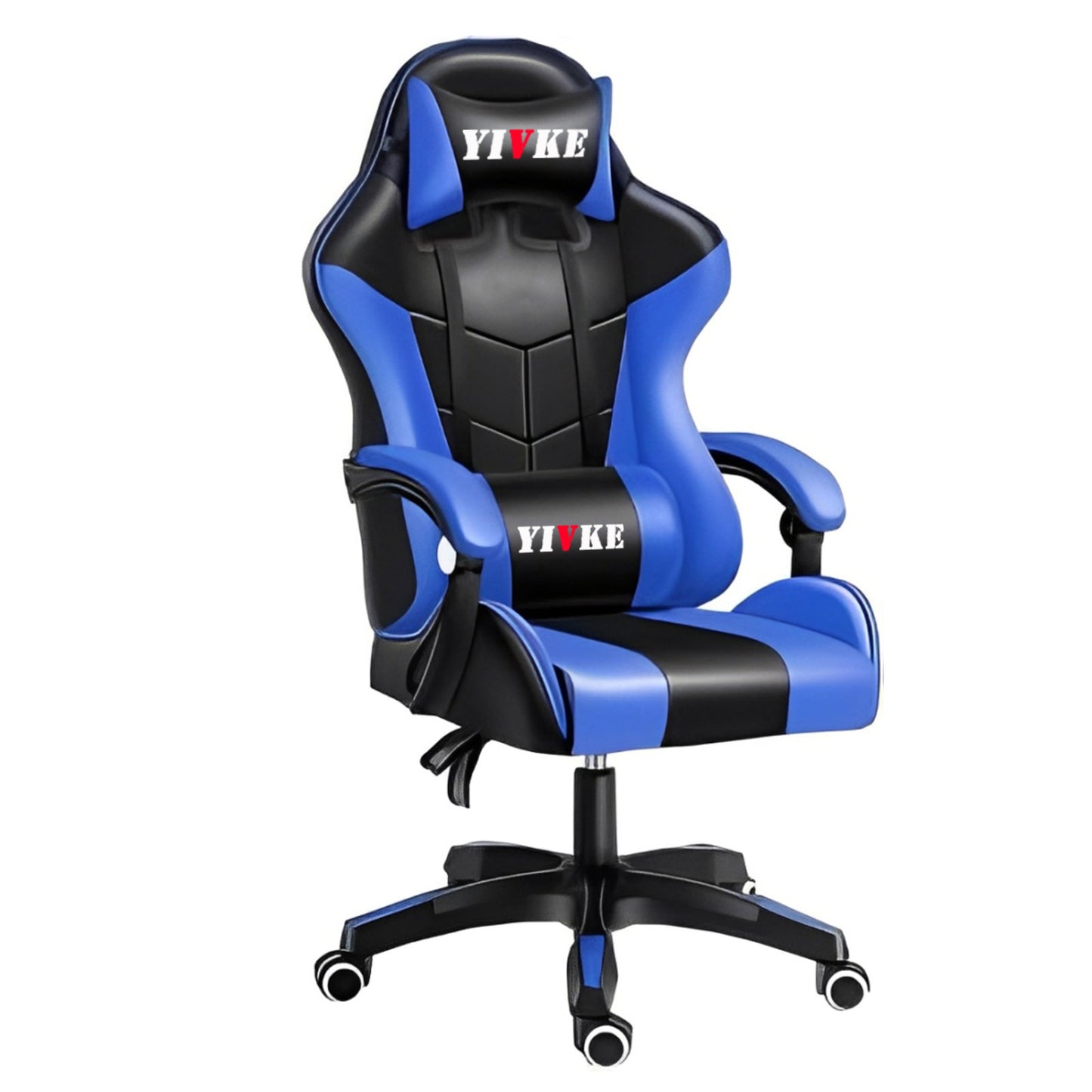 Chaise de jeu YT813 avec appui-tête et soutien lombaire, chaise de bureau de course en cuir PU, chaise de jeu haute réglable, conception ergonomique à angle de 135° avec repose-pieds