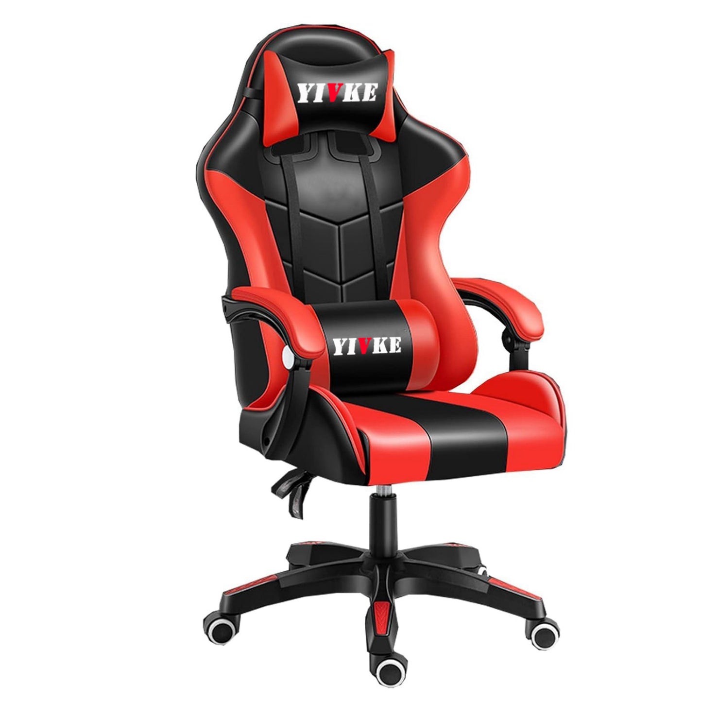 Chaise de jeu YT813 avec appui-tête et soutien lombaire, chaise de bureau de course en cuir PU, chaise de jeu haute réglable, conception ergonomique à angle de 135° avec repose-pieds