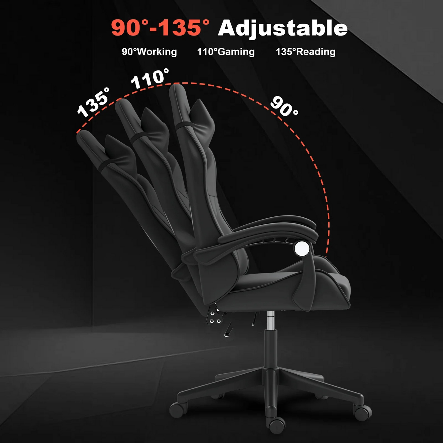 Chaise de jeu ergonomique Yivke YT208, style course