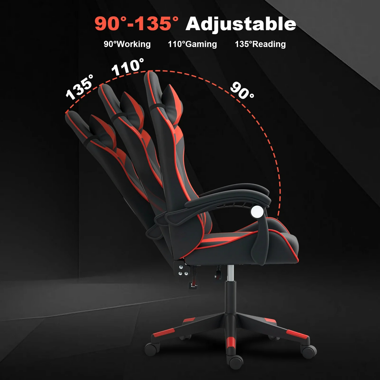 Chaise de jeu ergonomique Yivke YT208, style course