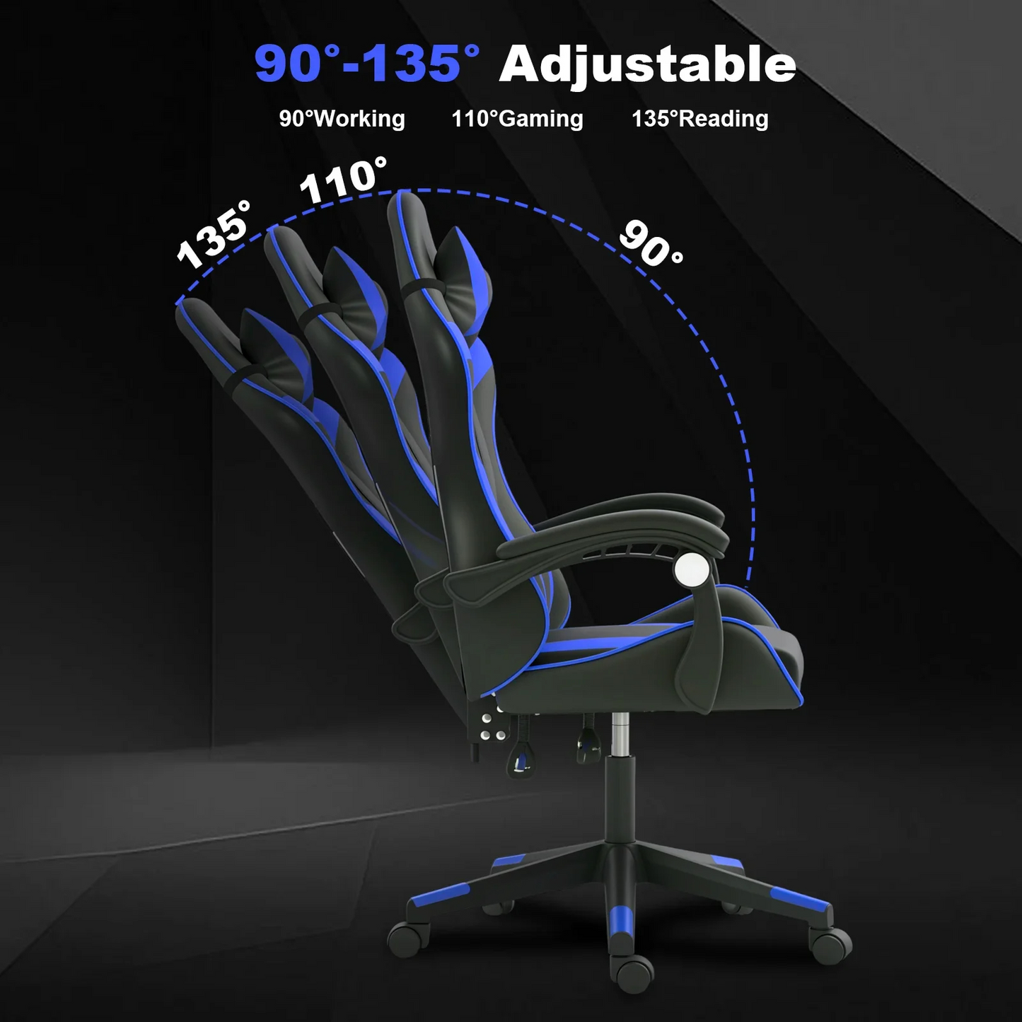 Chaise de jeu ergonomique Yivke YT208, style course