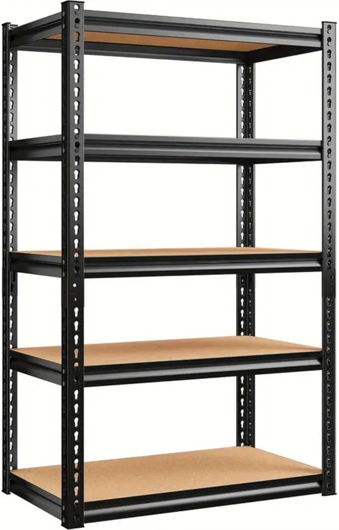 Étagères de rangement à 5 niveaux pour commerce électronique, étagères métalliques réglables, étagères de garage robustes, étagères utilitaires pour entrepôt, garde-manger, placard, 72" H x 35,5" L x 15,8" P