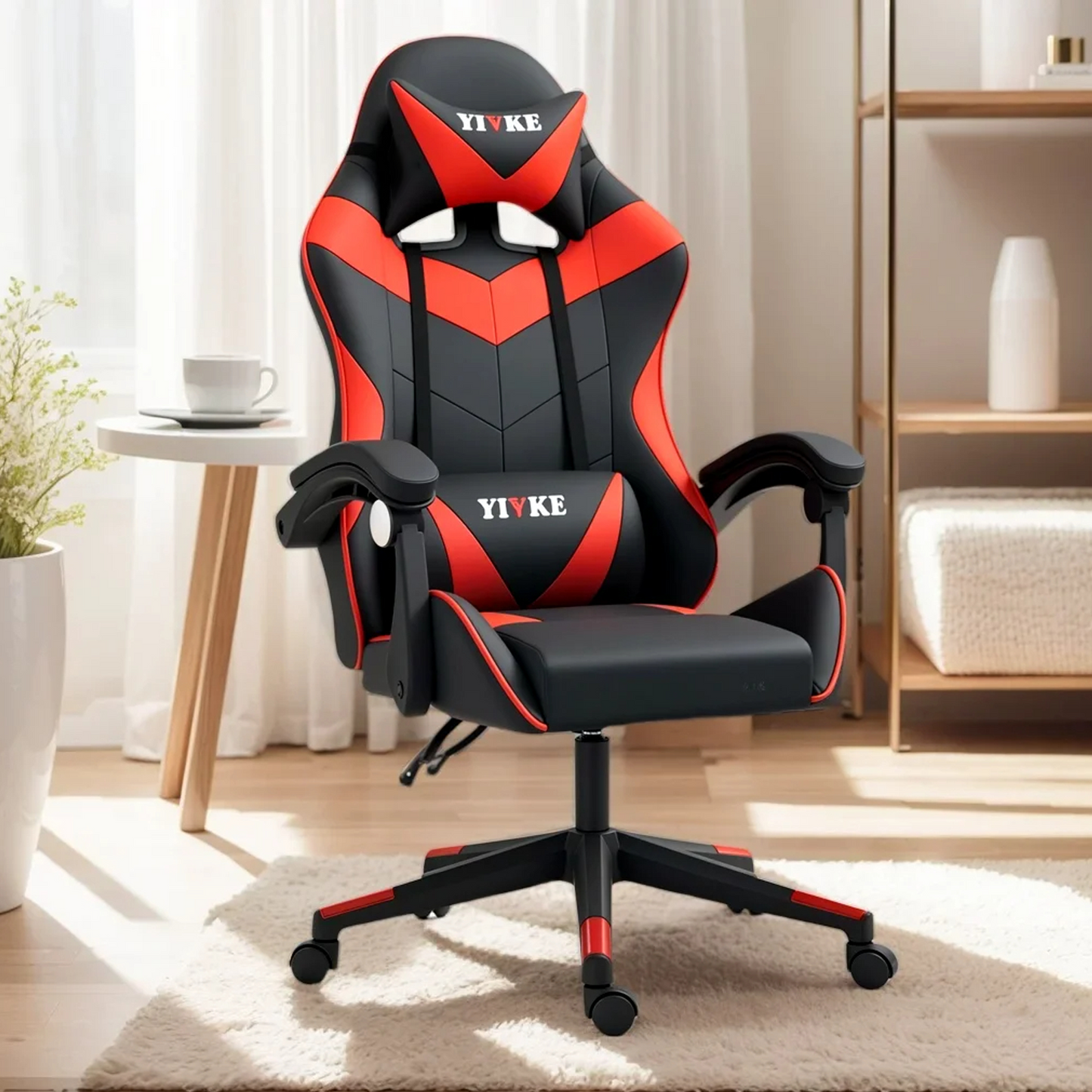 Chaise de jeu ergonomique Yivke YT208, style course