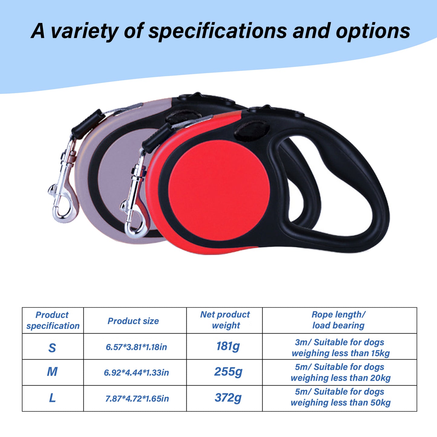 Retractable Dog Leash Pet Walking Leash for Dogs, Cats, Pets | 360° Tangle Free | One-Hand Brake | Strong Nylon Tape/Ribbon