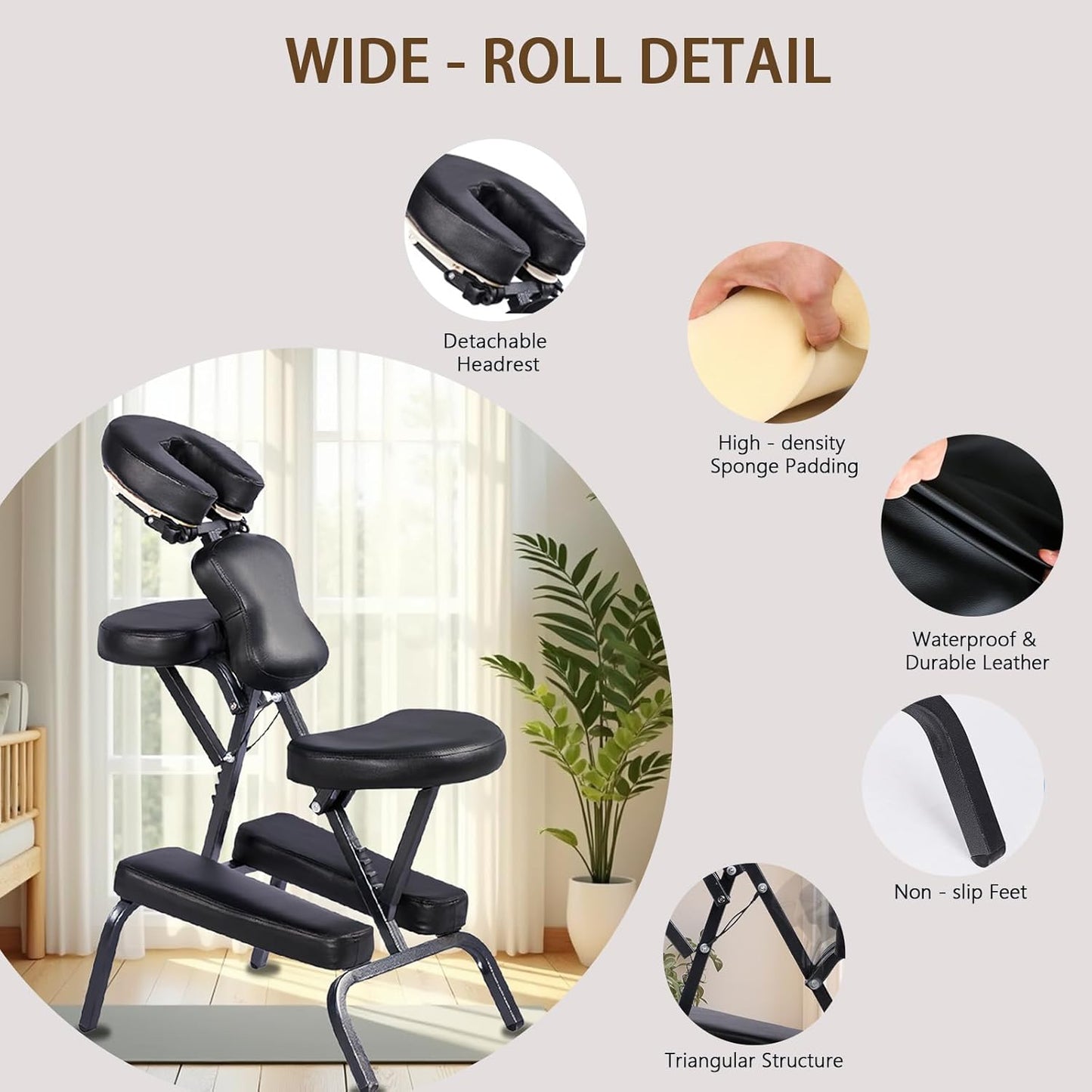Yivke Portable Massage Chair-Ergonomically, Folding Massage Chair, Supports up to 600lbs-Portable Tattoo Chair