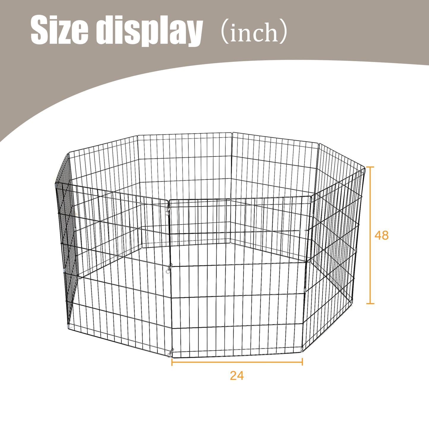 Parc pour chien Yivke, clôture d'exercice pliable en métal, avec barrière pour intérieur et extérieur, hauteur 122 cm, noir